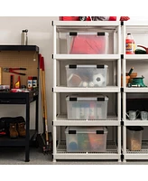 Iris Usa 62 Qt. Plastic Storage Bins with Sealed Lids, Clear Gasket Box, Airtight Containers 2Pk
