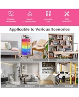 Costway 10 Drawer Rolling Storage Cart Scrapbook Paper Office School Organizer