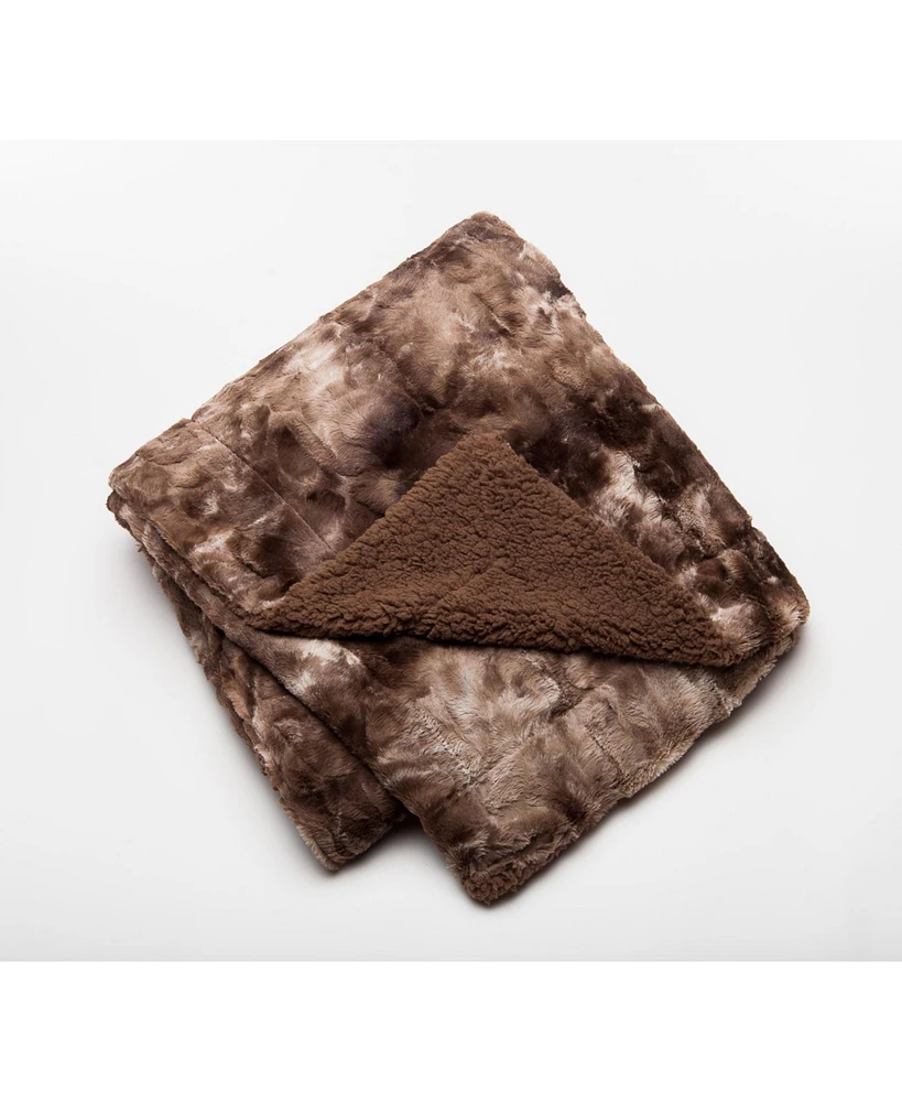 Chanasya Premium Wolf Faux Fur Throw Blanket - Soft, Fuzzy Sherpa & Minky Throw Blanket - For Bed or Couch - 90" x 66” (Twin Size) - Pink