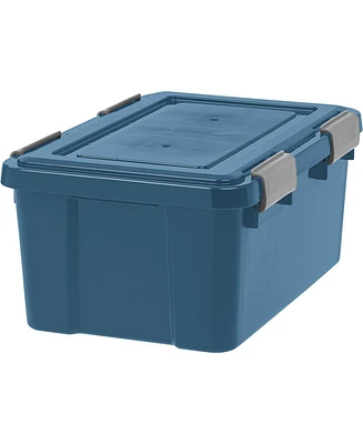 Iris 6 Pack 19qt Weatherpro Airtight Plastic Storage Bin with Lid and Seal and 4 Secure Latching Buckles