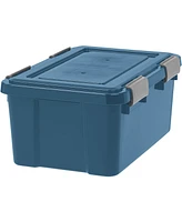 Iris 6 Pack 19qt Weatherpro Airtight Plastic Storage Bin with Lid and Seal and 4 Secure Latching Buckles