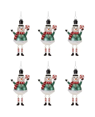 Slickblue Charming Snowman Ornaments for Joyful Holiday Decorating (Set of 6)