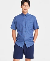 Alfani Men's Short-Sleeve Modern Stretch Dobby Shirt, Created for Macy's