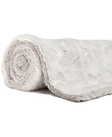 Chanasya Premium Wolf Faux Fur Throw Blanket - Soft, Fuzzy Sherpa & Minky For Bed or Couch 50" x 65” Dark Rose