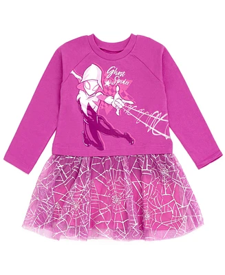 Marvel Toddler Girls Spider-Man Spider-Gwen Ghost Spider French Terry Dress to