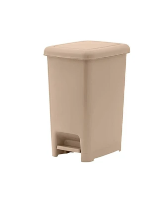 Superio 6.5 Gallon Plastic Slim Trash Can with Lid and Foot Pedal