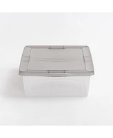 Iris Usa 28 Quart Snap Top Plastic Storage Box, 6 Pack