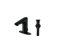 Casainc Drop-In Single-handle Black Bathroom Faucet with Touchless Sensor and Drain Assembly