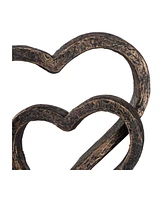 Kensington Hill Interlocking Hearts 11 3/4" High Bronze Finish Sculpture