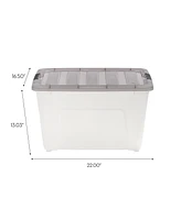 Iris Usa 53 Quart Stack & Pull Clear Storage Box, Gray, 5 Pack