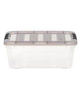 Iris Usa Quart Stack & Pull Clear storage Box, Gray