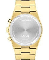 Movado Men's Bold Quest Swiss Quartz Chrono Ionic Plated Light Gold Steel Watch 42mm - Gold