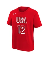 Nike Big Boys and Girls Diana Taurasi Red Usa Basketball 2024 Summer Olympics Name Number T-Shirt