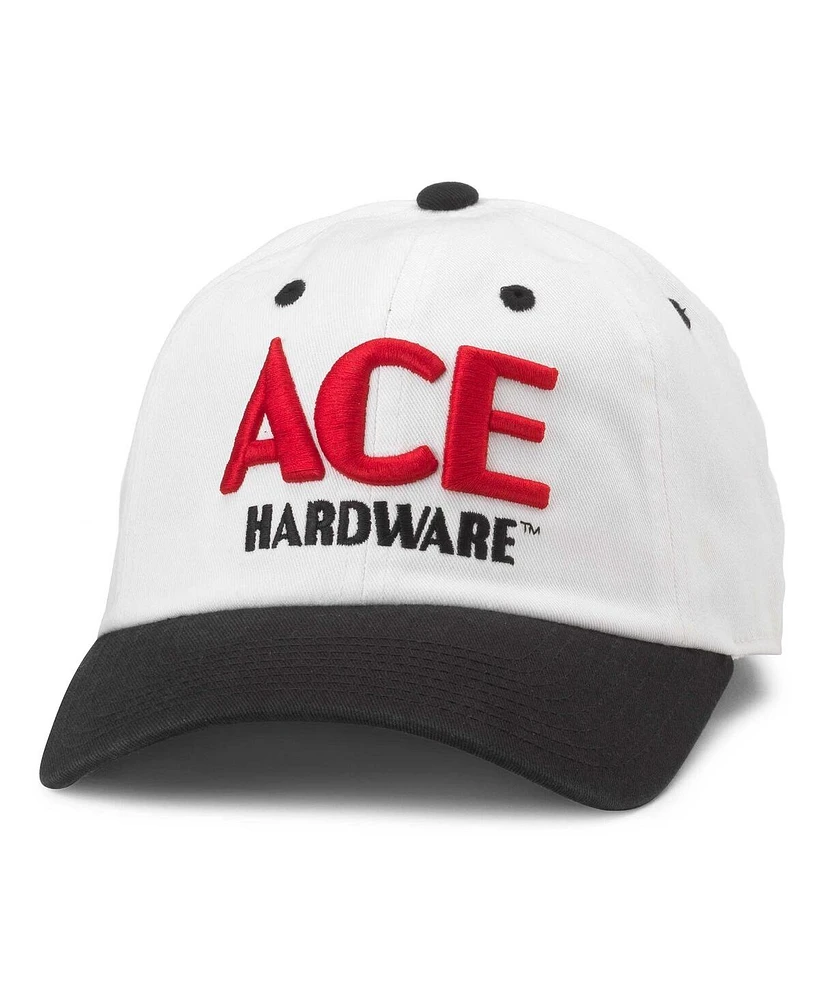 American Needle Men's White/Black Ace Hardware Ballpark Adjustable Hat