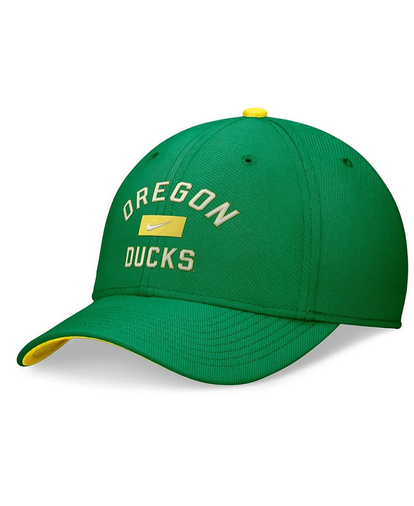 Nike Men's Green Oregon Ducks Primetime Rise Swoosh Flex Hat