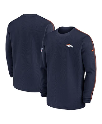 Nike Men's Navy Denver Broncos 2024 Sideline Coaches Long Sleeve Top