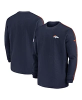 Nike Men's Navy Denver Broncos 2024 Sideline Coaches Long Sleeve Top