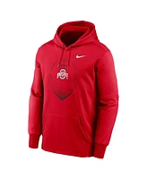 Nike Men's Scarlet Ohio State Buckeyes Football Icon Performance Fleece Pullover Hoodie