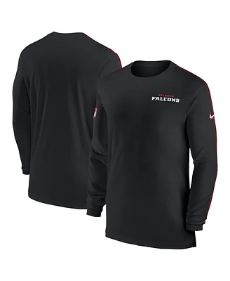 Nike Men's Black Atlanta Falcons Sideline Coach Uv Performance Long Sleeve T-Shirt