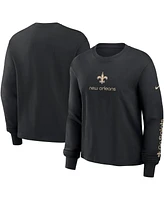 Nike Women's Black New Orleans Saints Boxy Long Sleeve T-Shirt