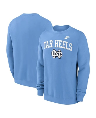 Nike Men's Carolina Blue North Tar Heels Legacy Classic Tackle Twill Embroidered Arch Over Logo Pullover Sweatshirt