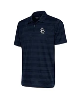 Antigua Men's Navy St. Louis Cardinals Metallic Compass Polo