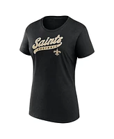 Fanatics Women's Black New Orleans Saints Start to Finish T-Shirt Shorts Combo Pack