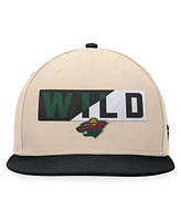 Fanatics Men's Cream/Black Minnesota Wild Goalaso Snapback Hat