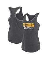 Fanatics Women's Heather Black Pittsburgh Steelers Plus Fuel Tank Top