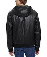 Guess Men's Gary Faux Leather Hooded Jacket