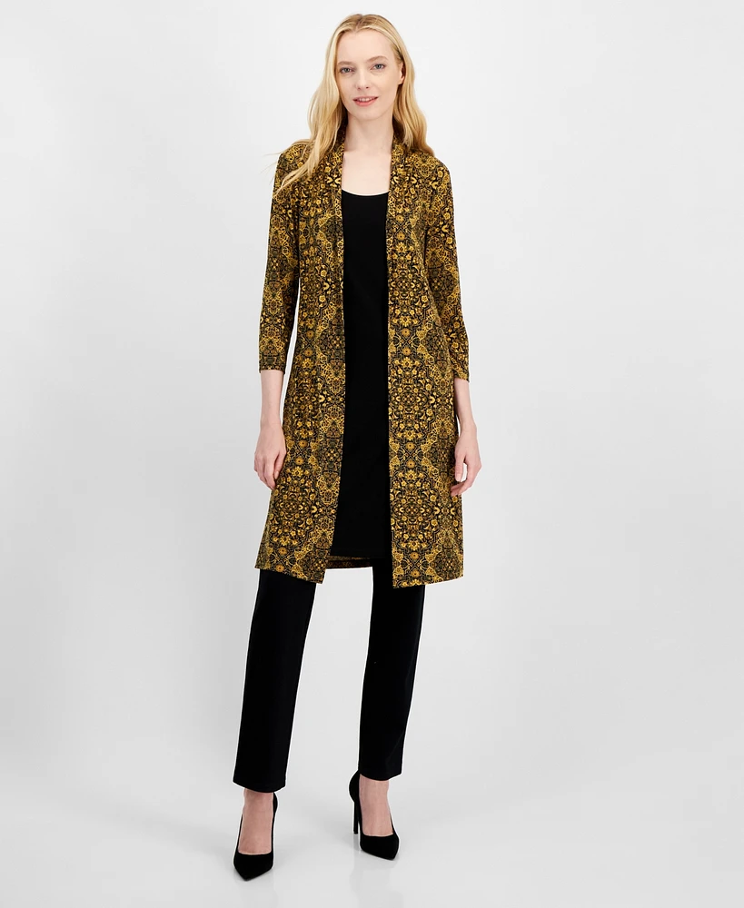 Connected Women's Printed Jacket Sheath Dress