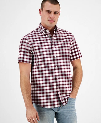 Tommy Hilfiger Men's Heritage Oxford Check Short Sleeve Button-Down Shirt