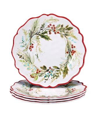 Certified International Christmas Gatherings Dinner Plates, Set of 4