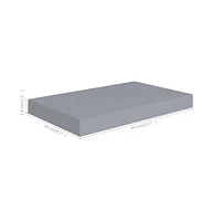 vidaXL Floating Wall Shelf 15.7"x9.1"x1.5" Mdf