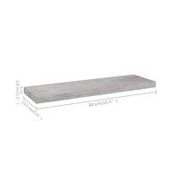 vidaXL Floating Wall Shelves 4 pcs Concrete Gray 31.5"x9.3"x1.5" Mdf