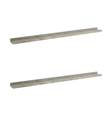 vidaXL Wall Shelves 2 pcs Concrete Gray 39.4"x3.5"x1.2"