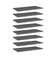 vidaXL Bookshelf Boards 8 pcs High Gloss Gray 23.6"x11.8"x0.6" Engineered Wood