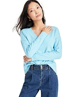 On 34th Women's V-Neck Dropped-Shoulder Sweater, Created for Macy's