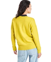 On 34th Women's V-Neck Dropped-Shoulder Sweater, Created for Macy's