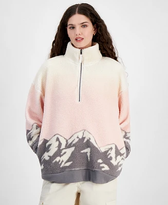 Hippie Rose Juniors' Sherpa Half-Zip Pullover