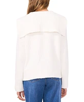 1.state Women's V-Neck Collared Cardigan