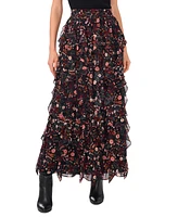 1.state Women's Ruffled Floral-Print Maxi Skirt