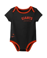 Nike Baby Boys and Girls San Francisco Giants Authentic Collection Three-Pack Bodysuit Set