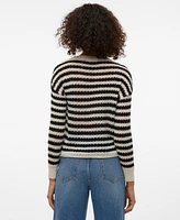 Vero Moda Women's Spring Striped Crochet Pullover Sweater