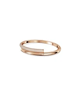 Swarovski Dextera Magnetic Closure, White, Rose Gold-Tone Plated Bangle