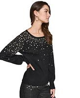 Karl Lagerfeld Paris Women's Imitation-Pearl Embellished Sweater, Regular & Petites