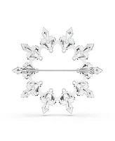 Swarovski Idyllia Mixed Cuts, Snowflake, White, Rhodium Plated Brooch