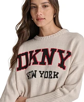 Dkny Jeans Women's Varsity Logo Crewneck Sweater