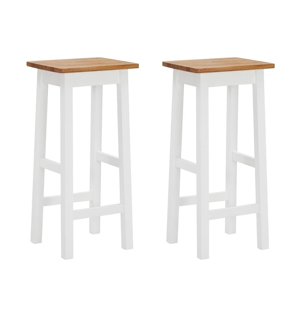 vidaXL Bar Stools 2 pcs Solid Oak Wood