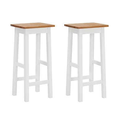 vidaXL Bar Stools 2 pcs Solid Oak Wood